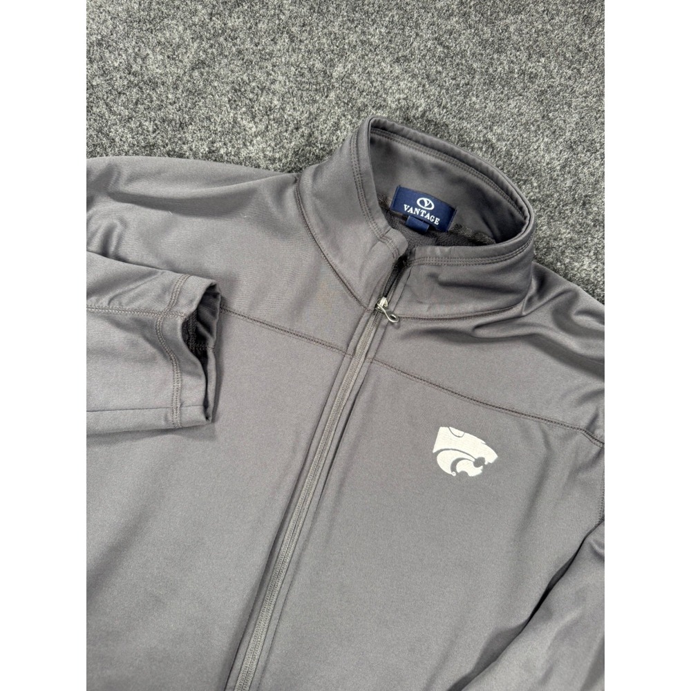 Vantage Kansas State Wildcats Gray Full Zip Performance Jacket Men's XL